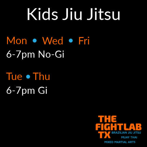 image of the kids jiu jitsu schedule